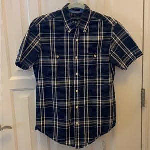 US Polo Assn Men’s Small Navy & White Plaid Shirt